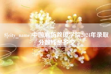博兴中国消防救援学院2024年录取分数线是多少