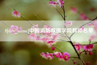 博兴中国消防救援学院教师名单