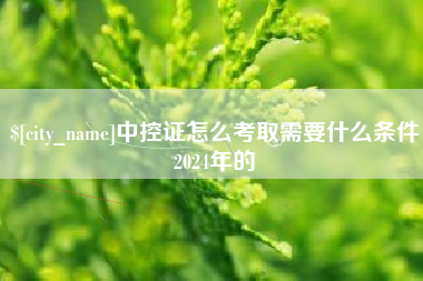 博兴中控证怎么考取需要什么条件2024年的