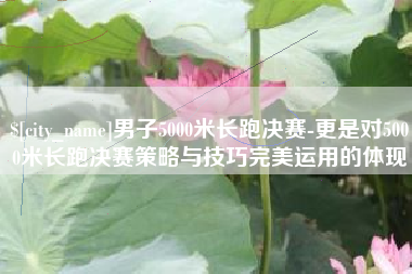 博兴男子5000米长跑决赛-更是对5000米长跑决赛策略与技巧完美运用的体现